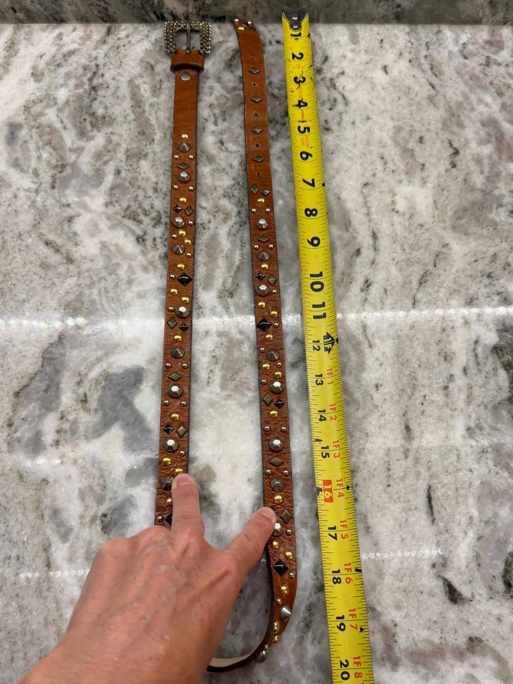 Leatherock Vintage Western Boho Studded Genuine Leather Belt L36 #8392